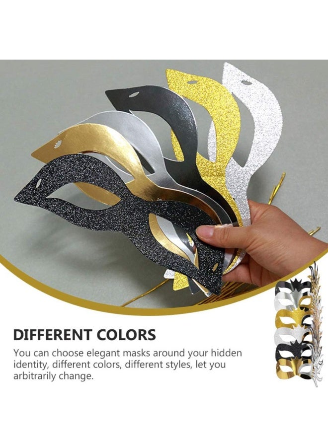 VersaMarts 10-Piece Elegant Paper Masquerade Mask Set – Venetian Style Hollow-Out Party Glasses – Creative DIY Photo Props for Women, Masquerade Balls, Weddings & Themed Events - Image 2